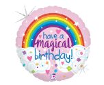 18" Betallic Glitter Magical Rainbow Birthday Foil Balloon