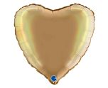 18" Grabo Rainbow Holographic Platinum Champagne Heart