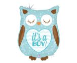 26" Betallic It's A Boy Baby Owl Foil Balloon