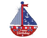 37" Betallic Nautical Birthday Sailboat Foil Balloon