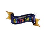Betallic Navy Birthday Banner Foil