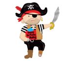 44" Betallic Pirate Birthday Foil Balloon