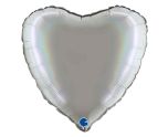 18" Grabo Rainbow Holographic Platinum Pure Heart