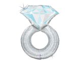 31" Betallic Platinum Wedding Ring Holographic Foil Balloon