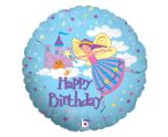 18" Betallic Fairy Princess Birthday Foil Balloon