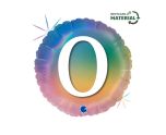 18" Happy 0 Colourful Rainbow Foil Balloon