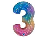 40" Grabo Rainbow Holographic Colourful Rainbow Number 3