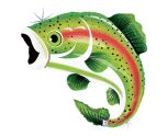 29" Betallic Rainbow Trout Foil Balloon