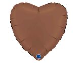 18" Grabo Heart Satin Chocolate Foil
