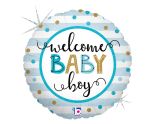 18" Betallic Baby Boy Stripes Round