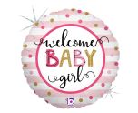 18" Betallic Baby Girl Stripes Round