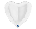 18" Grabo Heart White Foil