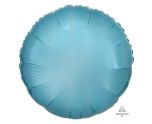 17" Metallic Pearl Pastel Blue Round Foil Balloon Anagram - Unpackaged