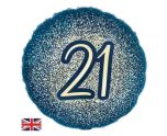 18" Oaktree Navy Gold Metallic Glitter 21st Birthday