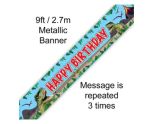 9ft Banner Jurassic Dinosaur Happy Birthday
