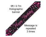 Birthday Black and Pink Banner