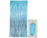 0.9m x 2.40m Oaktree Foil Curtain Metallic Light Blue