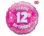 18" Oaktree 12th Birthday Pink Round