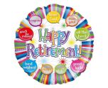 18" Oaktree Happy Retirement Speech Bubbles Round