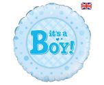 18" Oaktree 'It's A Boy' Blue Round