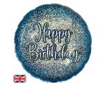 18" Oaktree Navy Gold Metallic Glitter Birthday