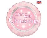 18" Oaktree 'On Your Christening' Pink Round