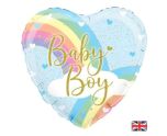 18" Oaktree Pastel Rainbow Baby Boy Heart