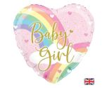 18" Oaktree Pastel Rainbow Baby Girl Heart