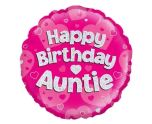 18" Oaktree Happy Birthday Auntie Pink Round