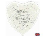 18" Oaktree With Love On Your Wedding Day Heart