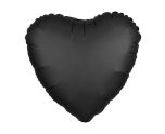17" Onyx Heart Satin Luxe Foil Balloon Anagram - Unpackaged