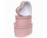 Pink Heart with Trim Hat Box Set of 3