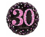 18" Pink Sparkling Celebratoin 30th Prismatic Foil Balloon