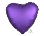 18" Purple Royale Heart Satin Luxe Foil Balloon Anagram - Unpackaged