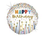 18" Betallic Birthday Star Candles Round