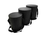Set of 3 Round Flower Box - Black